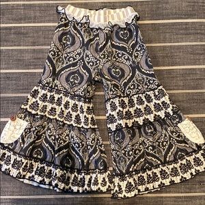 Mustard Pie 2T Pantaloons w/ black and creme motif